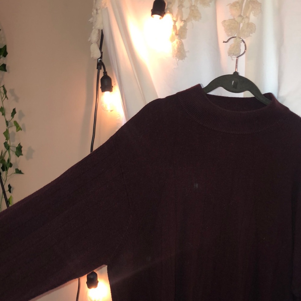Burgundy Mock Neck Sweater